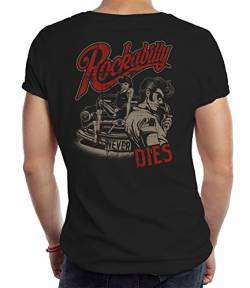 Biker T-Shirt Racer Design: Rockabilly Never Dies XXL von Gasoline Bandit