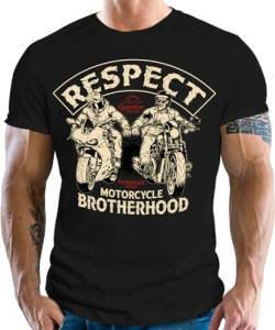 Gasoline Bandit Cooles Herren Motorrad T-Shirt: Respect - Motorcycle Brotherhood von Gasoline Bandit