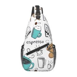 Delicious Coffee Foldie Crossbody Bag - Kleine Anti-Diebstahl-Crossbody-Tasche für Damen und Herren für Reisen und den täglichen Gebrauch, Schwarz, Einheitsgröße von GaxfjRu