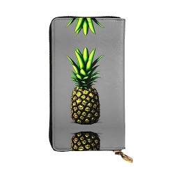 GaxfjRu Cartoon Ananas Funktionelle Clutch für Frauen – Schlankes und minimalistisches Design, Kunstleder mit Metall-Reißverschluss, Schwarz, Einheitsgröße, Classic von GaxfjRu