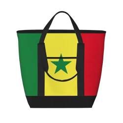 GaxfjRu Damenhandtasche mit Flagge von Senegal, wiederverwendbar, gekühlt, geeignet für Picknicks und Strand-Camping, Schwarz, Einheitsgröße von GaxfjRu