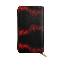 GaxfjRu Explosion Burst Red Black Stilvolle und funktionale Damengeldbörse - Schlankes Bifold Design mit Kunstleder und Metall-Reißverschluss, Schwarz, Einheitsgröße, Classic von GaxfjRu