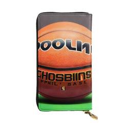 GaxfjRu Funktionelle Clutch für Damen mit Basketballhintergrund, schlankes und minimalistisches Design, Kunstleder mit Metall-Reißverschluss, Schwarz, Einheitsgröße, Classic von GaxfjRu