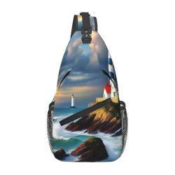 Lighthouse Diamond Paint Foldie Crossbody Bag - Kleine Anti-Diebstahl-Crossbody-Tasche für Damen und Herren für Reisen und den täglichen Gebrauch, Schwarz, Einheitsgröße von GaxfjRu