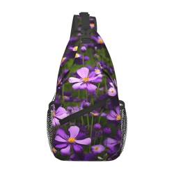 Purple Flowers Foldie Crossbody Bag - Kleine Anti-Diebstahl-Crossbody-Taschen für Damen und Herren für Reisen und den täglichen Gebrauch, Schwarz, Einheitsgröße, Schwarz , Einheitsgröße von GaxfjRu