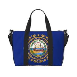 Seesack mit Flagge von New Hampshire für Reisen, leichte Oxford-Reisetaschen für Damen, ideale Turnbeutel für Herren, Schwarz , Einheitsgröße von GaxfjRu