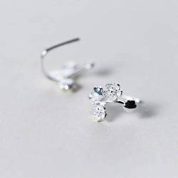 S925 Silber Ohrringe Damen Koreanische Mode Süße Pflaume Blume Diamant Ohrringe Literarische Wald Stil Schmuck S925 Weiß Pilz Clip, GeRRiT, S925 Weiß von GeRRiT