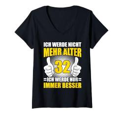 Damen 32 Jahre 32. Geburtstag I 32.ter Geburtstag I 32 Geburtstag T-Shirt mit V-Ausschnitt von GebGesch 32. Geburtstag Geschenke