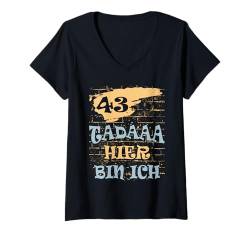 Damen 43 Jahre 43. Geburtstag I 43.ter Geburtstag I 43 Geburtstag T-Shirt mit V-Ausschnitt von GebGesch 43. Geburtstag Geschenke