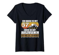 Damen 57 Jahre 57. Geburtstag I 57.ter Geburtstag I 57 Geburtstag T-Shirt mit V-Ausschnitt von GebGesch 57. Geburtstag Geschenke