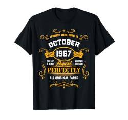 57 Years Old Awesome Since October 1967 57th Birthday Gifts T-Shirt von Geburtstag Geschenke Männer Frauen BoredMink