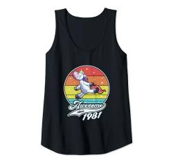 Damen Geburtstag Mädchen Damen Awesome since 1981 Einhorn Unicorn Tank Top von Geburtstag Jahrestag Spruch Einhorn Unicorn