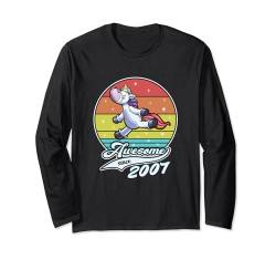 Geburtstag Mädchen Damen Awesome since 2007 Einhorn Unicorn Langarmshirt von Geburtstag Jahrestag Spruch Einhorn Unicorn