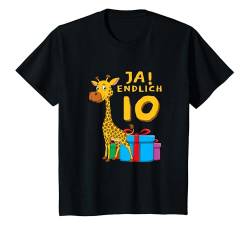 Kinder 10. Geburtstag Giraffe Mädchen zehn Jahre Geschenke Zoo Kind T-Shirt von Geburtstag Mädels & Jungs Geschenkideen von Herzen