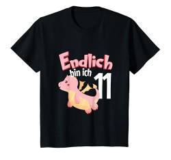 Kinder 11. Geburtstag Drache Mädchen endlich elf Jahre Drachen Kind T-Shirt von Geburtstag Mädels & Jungs Geschenkideen von Herzen