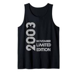 Novembre 2003 - 21 Jahr Retro Vintage 2003 Limited Edition Tank Top von Geburtstagdesigns Retro Vintage