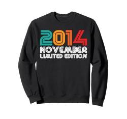 Novembre 2014 - 10 Jahr Retro Vintage 2014 Limited Edition Sweatshirt von Geburtstagdesigns Retro Vintage