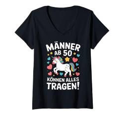 Damen 50. Geburtstag Mann Frau 50 Jahre 1974 Deko Lustig Geschenk T-Shirt mit V-Ausschnitt von Geburtstagsgeschenk Damen Herren 1974 Geschenkidee