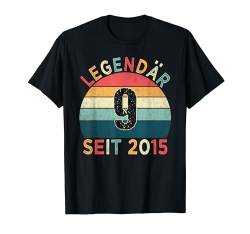 9. Geburtstag Legendär Seit 2015 Jahrgang 9 Jahre alt T-Shirt von Geburtstagsparty Vintage Style Retro