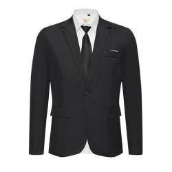 Gefomuofe Anzugjacke Herren Sakko Jackett Business Anzugjacke Baumwolle Stretch EIN Knopf Slim Fit Blazer Business Hochzeit LEin en Schalkragen Smokingjacke Für Hochzeit Party Business von Gefomuofe