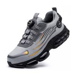 Arbeitsschuhe Herren Damen Sicherheitsschuhe Stahlkappenschuhe Atmungsaktiv rutschfeste Sportlich Safety Shoes Grey 36 EU von GemChve