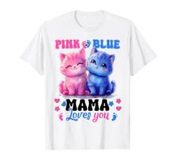 Pink Or Blue Grandpa Loves You Gifts Cat Baby Gender Reveal T-Shirt von Gender Reveal Baby Boy or Girl Cow Family Matching