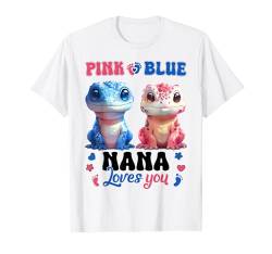 Pink Or Blue Nana Loves You Cute Reptile Gender Reveal Baby T-Shirt von Gender Reveal Baby Pink or Blue Matching Family