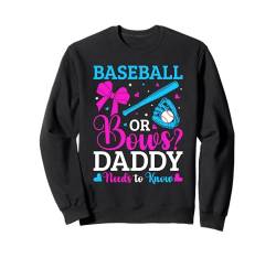 Gender Reveal Party Baseball oder Schleifen Pink oder Blau Daddy Sweatshirt von Gender Reveal Baby Shower Family Matching