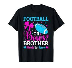 Gender Reveal Party Fußball oder Schleifen Pink oder Blau Bruder T-Shirt von Gender Reveal Baby Shower Family Matching