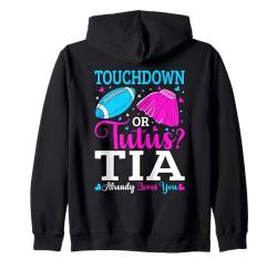 Gender Reveal Party Touchdown oder Tutus Pink oder Blau Tia Kapuzenjacke von Gender Reveal Baby Shower Family Matching