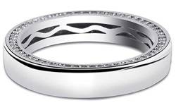 925 Sterling Silber Ring, Zirkonia CZ Ehering Stapelring Persönlichkeit Schmuck Männer und Frauen Paar Ring Silber 4MM-8# von Generic