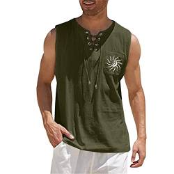 Ärmellose T-Shirts Herren, Weit Atmungsaktiv Lustig Lustig Achselshirts Tanktops Baumwolle Weiss Weit Bauchweg Poloshirt Muskelshirts 5XL Sommer Lang 4XL Oversized Herren-Unterhemden Unterhemd von Generic