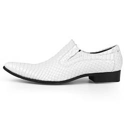 Autofahrerschuhe for Herren, niedrige Slipper, Oxford-Schlupfschuhe fürs Geschäft, echtes Leder(Weiß,41 EU) von Generic