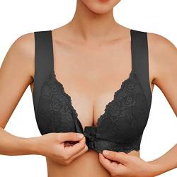 BH Plus Size Dünn Funktioneller BH Nahtlose Bügel-BHS ief Ausgeschnittene BHS Bra für den Alltag Unterwäsche Bralette Schlafen BH Comfort Bra Frauen Deep Cup Sport BH Verschluss Vorne Kein Stahlring von Generic