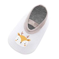 Babyschuhe Bodensocken Babylaufsocken Frühling und Kindersocken Indoor Haushaltsschuhe und Socken Herren Sneaker Modern Kleinkind Weicher Sohle Antirutsch Gummisohle Lauflernschuhe (White, 23 Toddler) von Generic