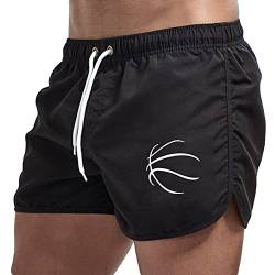 Badehose Schwimmen Herren Splicing-Badehose und Strand-Surfshorts für Herren im Frühjahr und Sommer Badehose Für Herren Tarnmuster (Black, XXL) von Generic