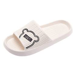 Badeschlappen Damen 41 Hauslatschen F R Herren Paare Frauen Dusche Room Home rutschfeste atmungsaktive Cartoon weiche Sohle schnell trocknende Slipper Badeschlappen Damen 41 Hauslatschen F (White, 41) von Generic