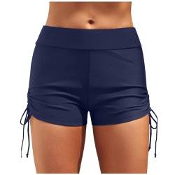 Badeshorts Damen Bikinihose mit Raffung Kurze Badehose UV Schutz Schwimmshorts Elastisch High Waist Tankini-Shorts Hotpants Wassersport Boardshorts Sommer Strand Schwimmhose Bikini Shorts von Generic