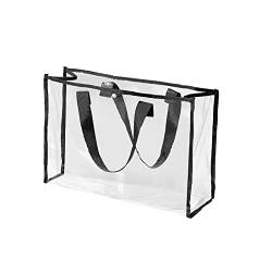 Generic Badetasche, Kosmetik-Aufbewahrungstasche, multifunktionale, transparente Kulturtasche, große Kapazität, Strandtasche Taschen Parfüm Flasche (Black, One Size) von Generic