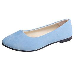 Ballerinas Damen Elegant Blau - Halbschuhe Damen Sommer - Kleid Schuhe Pumps Schuhe Runde Zehe Ballerinas-Damen Remonte Schuhe Damen Trachtenschuhe Laufschuhe Sommer Atmungsaktiv Turnschuhe von Generic