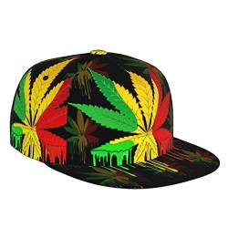 Baseball Cap Trucker Hüte Casual Verstellbar Snapback (Reggae Rasta Leaf Weed) von Generic