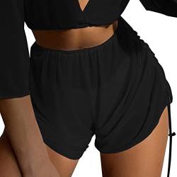 Boardshorts für Damen Große Größen Sexy Mesh Durchsichtig Badeshorts Bademode Kurze Badehose Bikinihose Strand Schwimmshorts Transparente Chiffon Bikini Cover Up Sport Yoga Shorts Hotpants von Generic