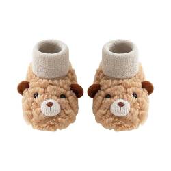 Boots Kinder 24 Winter Infant Toddler Shoes Boys Girls Baby Shoes Soft Sole Slip On Shoes Cute Animal Decoration Warm Toddler Baby Shoes Schuhe Ohne Schnürsenkel Kinder (Khaki, 19 Infant) von Generic