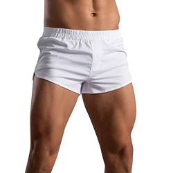 Boxershorts Herren Männer in Boxershort Sport Boxershorts Baumwolle Retroshorts Trunks Bequem Stretch Herrenunterwäsche Sportunterhosen Weiß XL von Generic