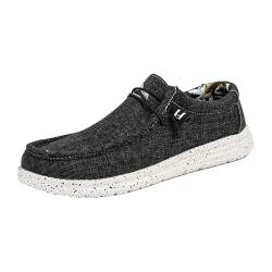 Canvas Schuhe Herren Schwarz - Freizeitschuhe Herren Sneaker Modische Segeltuchschuhe Bequeme Boardschuhe Klassische Stoffschuhe Leichte Walkingschuhe Übergrößen Flachabendschuhe Halbschuhe von Generic