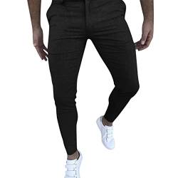 Chinos Herrenhose Herren Chino Hose Trouser Hose Jogginghose Herren Trekkinghose Men Pants Leicht Sommerhose Hosen Herren Stretch Jeans Herren Einfarbig Outdoorhose Fitness Sport (Black, XXXL) von Generic