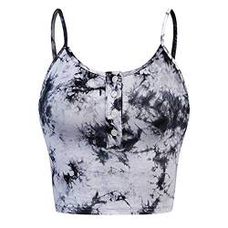 Crop Tops Damen Damen Oberteile Top Sommer Kurz Tshirt Crop Tops Bauchfrei Camisole Tank Top Sexy Weste V-Ausschnitt Ärmellose T-Shirt Bluse Spaghettiträger Shirt von Generic