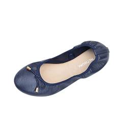 Damen Ballerinas Flache Schuhe FüR Frauen Sommer Outdoor Rutschfest Arbeitsschuhe Leichtgewicht Einzelschuhe Leicht Sandalen Elegant Bequem Plateauschuhe Runde Zehe Lackschuhe von Generic