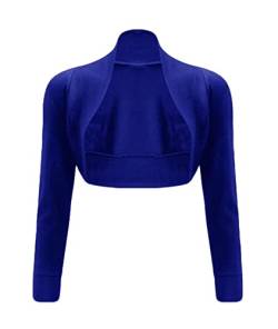 Damen Bolero/Bolero/Crop-Top mit langen Ärmeln, offener Cardigan, Größe 36-54, Schwarz Gr. 46-48, Schwarz von Generic