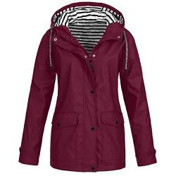 Damen Softshelljacke Hoodie Übergangs Jacke Warme Mantel Windbreaker Trekkingjacke Atmungsaktiv Regenjacke Funktionsjacke Winddicht Wasserdicht Sportjacke Mit Tasche Große Größe von Generic